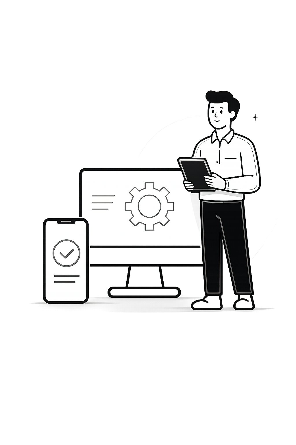 Dashboard systemu CMMS QRmaint na laptopie i telefonie